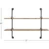 imageDeco 79 Wood Wall Shelf with Metal Brackets 38quot x 9quot x 38quot Brown29  x 37  x 10 