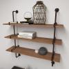 imageDeco 79 Wood Wall Shelf with Metal Brackets 38quot x 9quot x 38quot Brown38  x 38  x 9 