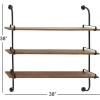 imageDeco 79 Wood Wall Shelf with Metal Brackets 38quot x 9quot x 38quot Brown38  x 38  x 9 