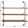 imageDeco 79 Wood Wall Shelf with Metal Brackets 38quot x 9quot x 38quot Brown38  x 38  x 9 