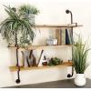 imageDeco 79 Wood Wall Shelf with Metal Brackets 38quot x 9quot x 38quot Brown38  x 38  x 9 