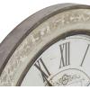 imageDeco 79 Wooden Decorative Wall Clock  Distressed 24quot x 2quot x 24quot for Home and Room CreamRoman Numerals