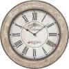 imageDeco 79 Wooden Decorative Wall Clock  Distressed 24quot x 2quot x 24quot for Home and Room CreamRoman Numerals
