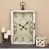 imageDeco 79 Wooden Decorative Wall Clock  Pocket Watch Style for Home with Hinged Door 20quot x 5quot x 34quot White20 x 34