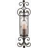 imageDeco 79 Metal Scroll Wall Sconce Long Pillar  8quot x 5quot x 36quot Black28 by 8Inch
