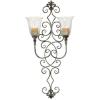 imageDeco 79 Metal Scroll Wall Sconce Long Pillar  8quot x 5quot x 36quot Black41 by 19Inch
