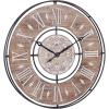 imageDeco 79 Metal Wall Clock with Wood Accents 34quot x 3quot x 34quot Brown