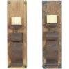imageDeco 79 Wood Scroll Wall Sconce Distressed Pillar with Bronze Metal Holders set of 2 6quot x 4quot x 19quot Brown