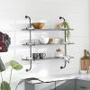 imageDeco 79 Wood Wall Shelf with Metal Brackets 38quot x 9quot x 38quot Brown38L x 10W x 39H