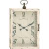 imageDeco 79 Wooden Decorative Wall Clock  Pocket Watch Style for Home with Hinged Door 20quot x 5quot x 34quot White20 x 34