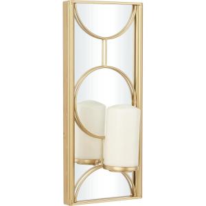 imageCosmoLiving by Cosmopolitan Metal Geometric Pillar Wall Sconce with Mirror Backing 8quot x 5quot x 18quot Gold