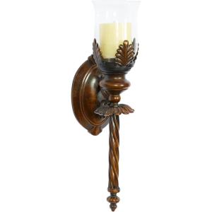 imageDeco 79 72273 Metal Glass Candle Sconce 18quot by 5quot