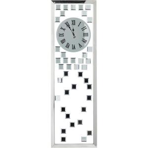 imageDeco 79 Glass Decorative Wall Clock Beveled Mirrored Wall Clock for Home Wall Clock for Room 13quot x 1quot x 42quot Silver