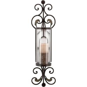 imageDeco 79 Metal Scroll Wall Sconce Long Pillar  8quot x 5quot x 36quot Black28 by 8Inch