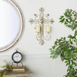 imageDeco 79 Metal Solid Wall Sconce 17quot x 5quot x 24quot WhiteWhite