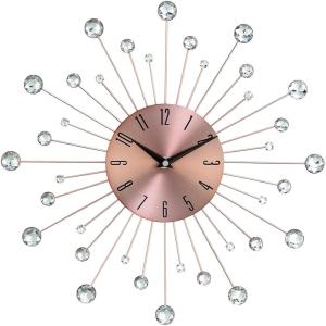 imageDeco 79 Metal Starburst Decorative Wall Clock With Crystal Accents for Home and Room 15quot x 2quot x 15quot SilverCopper