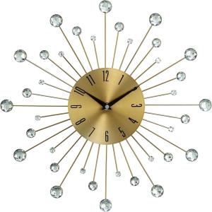 imageDeco 79 Metal Starburst Decorative Wall Clock With Crystal Accents for Home and Room 15quot x 2quot x 15quot SilverGold