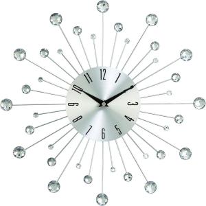 imageDeco 79 Metal Starburst Decorative Wall Clock With Crystal Accents for Home and Room 15quot x 2quot x 15quot SilverSilver