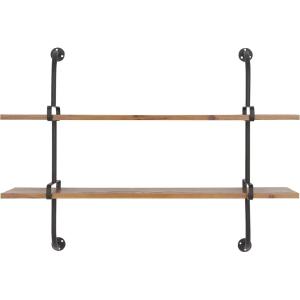 imageDeco 79 Wood Wall Shelf with Metal Brackets 38quot x 9quot x 38quot Brown29  x 37  x 10 