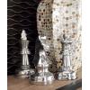 imageCosmoLiving by Cosmopolitan Aluminum Metal Chess Decorative Sculpture Home Decor Statues with Knight Queen and King Set of 3 Accent Figurines 9quot 9quot 10quotH Dark GraySilver