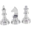 imageCosmoLiving by Cosmopolitan Aluminum Metal Chess Decorative Sculpture Home Decor Statues with Knight Queen and King Set of 3 Accent Figurines 9quot 9quot 10quotH Dark GraySilver