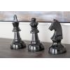 imageCosmoLiving by Cosmopolitan Aluminum Metal Chess Decorative Sculpture Home Decor Statues with Knight Queen and King Set of 3 Accent Figurines 9quot 9quot 10quotH Dark GrayDark Gray