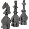imageCosmoLiving by Cosmopolitan Aluminum Metal Chess Decorative Sculpture Home Decor Statues with Knight Queen and King Set of 3 Accent Figurines 9quot 9quot 10quotH Dark GrayGray