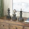 imageCosmoLiving by Cosmopolitan Aluminum Metal Chess Decorative Sculpture Home Decor Statues with Knight Queen and King Set of 3 Accent Figurines 9quot 9quot 10quotH Dark GrayDark Gray