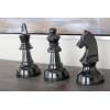 imageCosmoLiving by Cosmopolitan Aluminum Metal Chess Decorative Sculpture Home Decor Statues with Knight Queen and King Set of 3 Accent Figurines 9quot 9quot 10quotH Dark GrayDark Gray