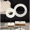 imageCosmoLiving by Cosmopolitan Marble Geometric Decorative Sculpture Circle Home Decor Statue with Marble Base Accent Figurine 9 x 4 x 14 White