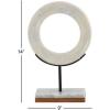 imageCosmoLiving by Cosmopolitan Marble Geometric Decorative Sculpture Circle Home Decor Statue with Marble Base Accent Figurine 9 x 4 x 14 White