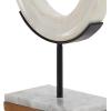 imageCosmoLiving by Cosmopolitan Marble Geometric Decorative Sculpture Circle Home Decor Statue with Marble Base Accent Figurine 9 x 4 x 14 White