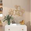 imageCosmoLiving by Cosmopolitan Metal Geometric Home Wall Decor Overlapping Rectangle Wall Sculpture Wall Art 30quot x 2quot x 22quot Gold