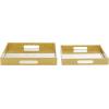 imageCosmoLiving by Cosmopolitan Plastic Geometric Mirrored Tray Set of 2 16quot 14quotW Gold