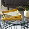 imageCosmoLiving by Cosmopolitan Plastic Geometric Mirrored Tray Set of 2 16quot 14quotW Gold
