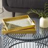 imageCosmoLiving by Cosmopolitan Plastic Geometric Mirrored Tray Set of 2 16quot 14quotW Gold