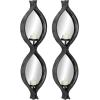 imageDeco 79 82902 Eclectic Figure Eight Black Mesh Metal Wall Sconce Candle Holders with Mirrors Set of 2 5 x 22Black