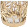 imageDeco 79 Aluminum Metal Decorative Candle Lantern with Coral Pattern 5quot x 5quot x 10quot Gold