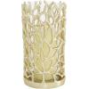 imageDeco 79 Aluminum Metal Decorative Candle Lantern with Coral Pattern 5quot x 5quot x 10quot Gold