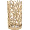 imageDeco 79 Aluminum Metal Decorative Candle Lantern with Coral Pattern 5quot x 5quot x 10quot Gold