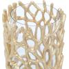 imageDeco 79 Aluminum Metal Decorative Candle Lantern with Coral Pattern 5quot x 5quot x 10quot Gold