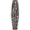 imageDeco 79 Aluminum Metal Decorative Vase Centerpiece Vase with Cut Out Designs Vase for Home Decoration 9quot x 5quot x 20quot BlackBlack