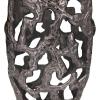imageDeco 79 Aluminum Metal Decorative Vase Centerpiece Vase with Cut Out Designs Vase for Home Decoration 9quot x 5quot x 20quot BlackBlack
