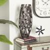 imageDeco 79 Aluminum Metal Decorative Vase Centerpiece Vase with Cut Out Designs Vase for Home Decoration 9quot x 5quot x 20quot BlackBlack