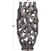 imageDeco 79 Aluminum Metal Decorative Vase Centerpiece Vase with Cut Out Designs Vase for Home Decoration 9quot x 5quot x 20quot BlackBlack