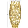 imageDeco 79 Aluminum Metal Decorative Vase Centerpiece Vase with Cut Out Designs Vase for Home Decoration 9quot x 5quot x 20quot BlackGold
