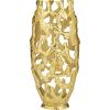 imageDeco 79 Aluminum Metal Decorative Vase Centerpiece Vase with Cut Out Designs Vase for Home Decoration 9quot x 5quot x 20quot BlackGold