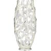 imageDeco 79 Aluminum Metal Decorative Vase Centerpiece Vase with Cut Out Designs Vase for Home Decoration 9quot x 5quot x 20quot BlackSilver