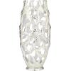 imageDeco 79 Aluminum Metal Decorative Vase Centerpiece Vase with Cut Out Designs Vase for Home Decoration 9quot x 5quot x 20quot BlackSilver