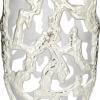 imageDeco 79 Aluminum Metal Decorative Vase Centerpiece Vase with Cut Out Designs Vase for Home Decoration 9quot x 5quot x 20quot BlackSilver